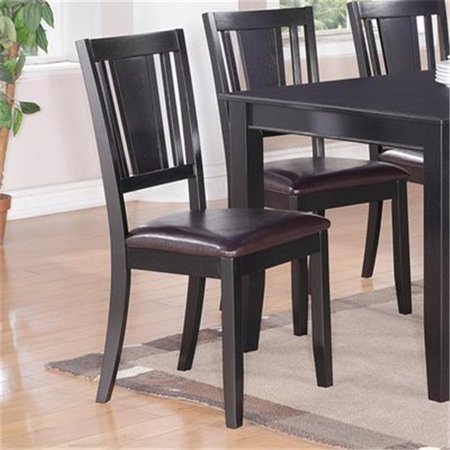 WOODEN IMPORTS FURNITURE LLC Wooden Imports Furniture DU-LC-BLK Dudley Dining Chair with Faux Leather Upholstered Seat - Black qty 2 DUC-BLK-LC